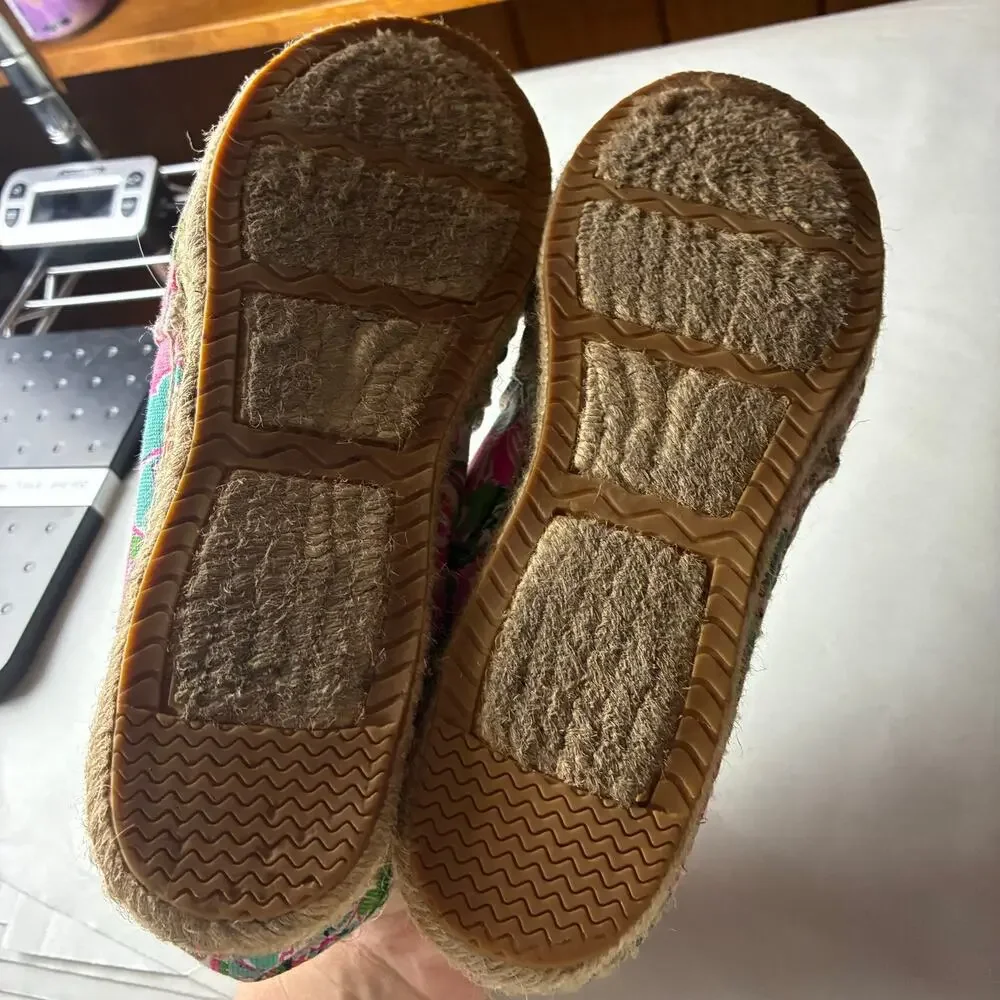 Lilly Pulitzer for Target Nosey Posey Floral Gold Toe Espadrilles Women's 8